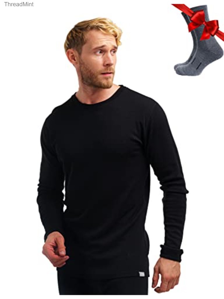 Merino Wool Base Layer Long Sleeve Thermal Shirt Heavy Mid Light Weight